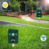 PGFIT 2-Pack Solar Animal Repeller, Ultrasonic Animal Repeller, Outdoor Waterproof Motion Activated with LED Flashing Alarm Sound to Repel Cats, Dogs, Deer, Rabbits, Squirrels, Skunks, Raccoons, etc.