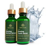 Tree of Life Luxe Age Defying Serum Combo Pack, Luxe Morning Revival Serum and Luxe Evening Youth Facial Serum, 2 Count x 1 Fl Oz