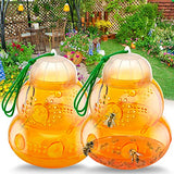 Wasp Trap Bee Traps Catcher, Wasp Traps Outdoor Hanging, Wasp Repellent Trap Deterrent Killer Insect Catcher, Non-Toxic Reusable Yellow Jacket Trap (Orange, 2 Pack)