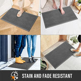 HIYARD Durable Front Door Mat, Absorbent Muddy Dirt Resist Welcome Door Mats Outdoor Indoor, Stain and Fade Resistant, Non-Slip Rubber Backing Low Profile Doormat for Entryway, 30×17, Charcoal