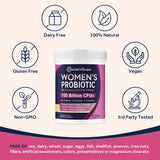 Doctor's Recipes Probiotics for Women, 100 Billion CFU 32 Strains, with Prebiotic Fiber, Enzymes & Cranberry, Vaginal Urinary Digestive & Immune, No Yeast, Shelf Stable, Delayed Release, 30 Caps