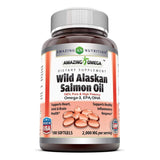 Amazing Omega Wild Alaskan Salmon Oil 2000mg Per Serving Softgels Supplement (180 | 2 Pack)