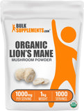 BULKSUPPLEMENTS.COM Organic Lions Mane Mushroom Powder - Lions Mane Supplement, Mushroom Supplement for Immune Health, Lions Mane Organic - Gluten Free, 1000mg per Serving, 1kg (2.2 lbs)