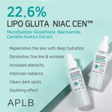 APLB Glutathione Niacinamide Mist Essence | LIPO GLUTA NIAC CEN™ 22.6% 3.55 FL.OZ/Korean Skincare, Replenishing moisture, Revitalize for gentle and improve skin texture through Niacinamide