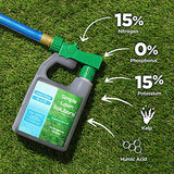 Superior 15-0-15 Liquid Fertilizer Nitrogen & Potash Lawn Food - Concentrated Spray- Any Grass Type- Simple Lawn Solutions Green, Growth - Humic Acid - Kelp Seaweed - Phosphorus-Free (32 Ounce)
