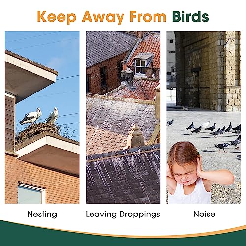 2 Pack Windmill Bird Repellent Reflectors, Spinner Bird Deterrent, Bird Repellent Devices Outdoor to Keep All Birds Away Like Woodpecker and Pigeon