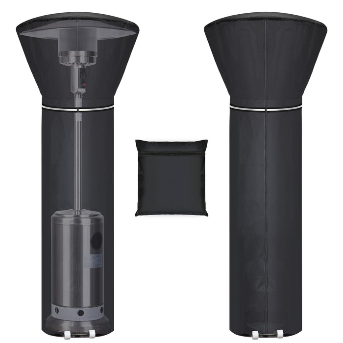 Patio Heater Covers with Reflective Strip,Outdoor Heater Cover Waterproof,Dustproof,Wind-Resistant,Sunlight-Resistant,Snow-Resistant,Black,89.5''x 33.5" Dome x 19.5" Base