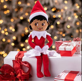 The Elf on the Shelf 12" Plushee Pal Snuggler Elf Dark Tone Girl & Boy with Joy Travel Bag