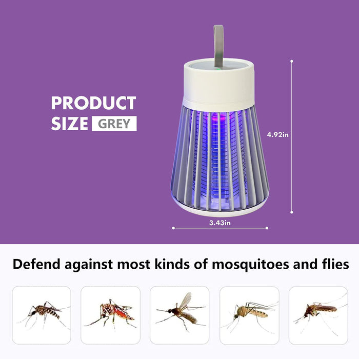 ELLASSAY Bug Zapper Indoor Electric Mosquito Traps Zapper and Fly Killer with Hanging Loop Bug Light Portable Fly Traps for Indoor & Outdoor,Backyard,Patio,Camping, Gray