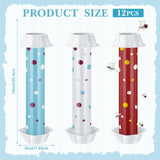 12 Pcs Sticky Fly Trap Fly Stick Indoor Outdoor Long Lasting Adhesive Fly Catcher with Hanging Hook for Wasps Gnats Bugs Insects Moths Fruit Flies Mosquitoes Spiders Fleas (White, Blue, Red)