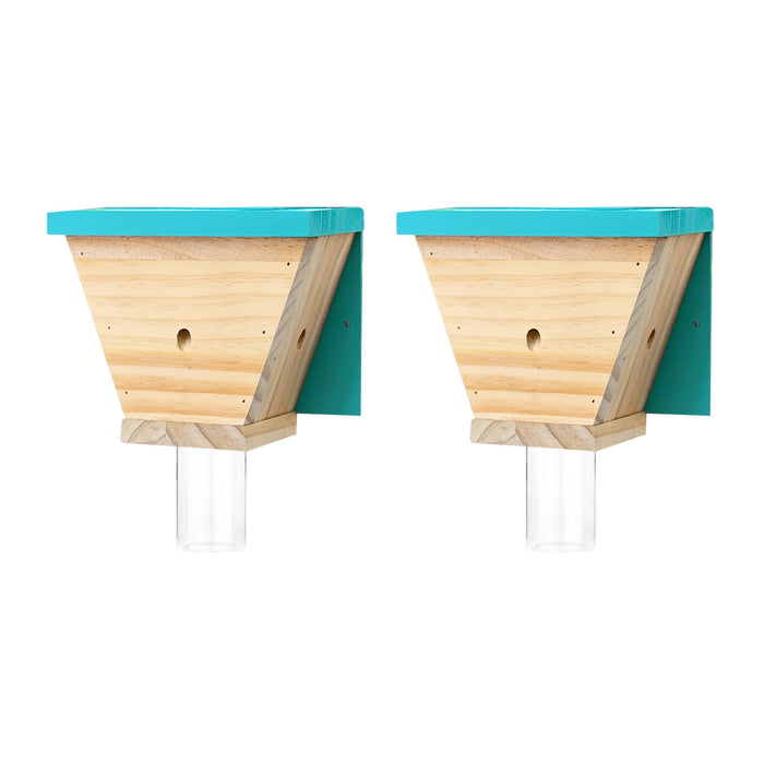 GRTRE 2 Pack Wood Carpenter Bee Trap for Outside - Wood Boring Bee Trap - Best Bee Trap - Nature Shed Style Carpenter Bee Traps Outdoor Hanging