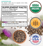 USDA Organic Milk Thistle Capsules - 80% Silymarin - 9,000mg of Milk Thistle Seed Extract - Supports Liver Cleanse, Liver Detox, & Liver Health - Vegan Supplement - 2 Month Supply - 60 Pills (No Oil)