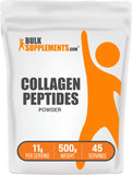 BULKSUPPLEMENTS.COM Collagen Peptides Powder - Bovine Collagen Powder, Collagen Supplement, Powdered Collagen - Beef Collagen Powder, 11g of Hydrolyzed Collagen per Serving, 500g (1.1 lbs)