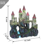 PINVNBY Aquarium Resin Castle Decoration Fish Tank Driftwood Castle Cave Hideouts House Plants Supplies Accessories(Red)