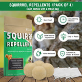 SUAVEC Squirrel Repellent Outdoor, Peppermint Chipmunk Repellent, Squirrel Deterrent for Plants, Squirrel Repellents for Attic, Outdoor Squirrels Repellent for Garden, Chipmunk Repellent Outdoor-4P