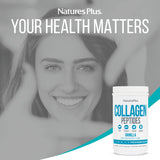 NaturesPlus Collagen Peptides, Vanilla - 0.8 lb Powder - Hair, Skin, Nail & Joint Health, Immune System Support - Non-GMO, Gluten Free - 14 Servings