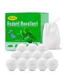 Jesbess Rodent Repellent 12 Pack, Extra Strengthed New fomula to Repel Mice/Rats, Contain Purified Peppermint & Lemongrass Extract Keep a Long-Lasting Protection for Outdoor, Indoor, Car Engines