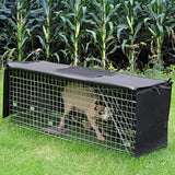 Anmials Trap Cage Cover, Trap Cage Cover with Mesh Window for 1-2 Door Humane Animal Trap Cage 32 x 10 x 12inch, Cage not Included (Black)