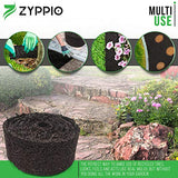 Black Rubber Mulch Border for Landscaping, 120” x 4.5” Roll, Natural-Looking Permanent Garden Barrier for Plants, Vegetables, and Flowers, Recycled and Sustainable, 15 Plastic Anchors Included