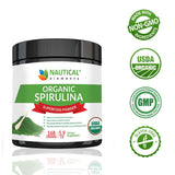 Premium USDA Organic Spirulina Powder - Organic Spirulina of Blue Green Algae from California & Hawaii – 100% Vegetarian & Vegan, Non-GMO, Non-Irradiated – The Best Green Superfood for Smoothies!