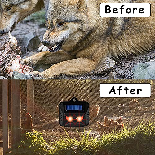 Triumpeek Animal Repeller, Solar Powered Predator Eye Nighttime Animal Deterrent Devices with Red LED Lights, Night Guard Animal Repellent Scares Coyote Skunk Raccoon Deer Away from Yard Chicken Coop