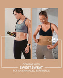 Sweet Sweat Toned Waist Trimmer for Women and Men | Premium Waist Trainer Belt to 'Tone' your Stomach Area (Sand, Small)