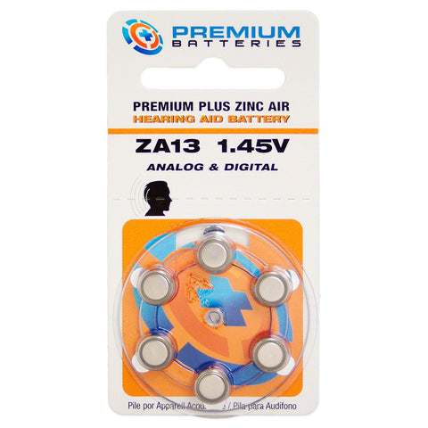 Premium Batteries Size 13 ZA13 P13 PR48 1.45V Zinc Air Hearing Aid Batteries Orange Tab (300 Batteries)