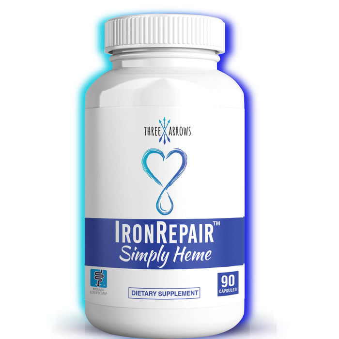 Iron Repair Simply Heme Iron Supplement, Best Absorption & Gentle on Stomach, Monash Low FODMAP, Raise Hemoglobin & Ferritin Iron Pills for Women, Teens, & Pregnancy 90 Gelatin Iron Capsules