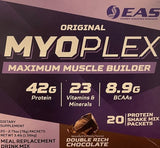 EAS Original MYOPLEX Maximum Muscle Builder - Meal Replacement Protein Mix - Double Rich Chocolate - 20 Individual Packets - Quality Protein Blend - 42g Per Serving