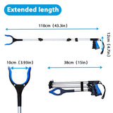 43 Inch Extra Long Grabber Reacher Tool, Lightweight Foldable Grabbers for Elderly, Strong Grip Magnetic Tip Arm Extension Trash Claw Grabber Tools …