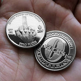 ZFG Inc. Zero F's Given Giftable Novelty Quarter Coin, Color Silver, The Middle Finger, 1-Coin