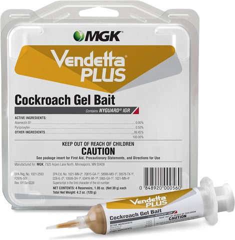 Vendetta Plus Cockroach Bait - Contains IGR, Best Roach Killer for Infestation with Premium USA Supply Gloves