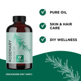 Pure Rosemary Oil for Hair Care - Volumizing Aromatherapy Rosemary Essential Oil for Diffuser Plus Hair Skin and Nail Care - Nourishing Rosemary Hair Oil for Enhanced Shine and Dry Scalp Care (2oz)