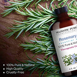 MAJESTIC PURE Rosemary Essential Oil, Therapeutic Grade, 100% Pure and Natural Rosemary Oil for Hair Growth, Skin, Face, Aromatherapy & Diffuser - 4 fl oz