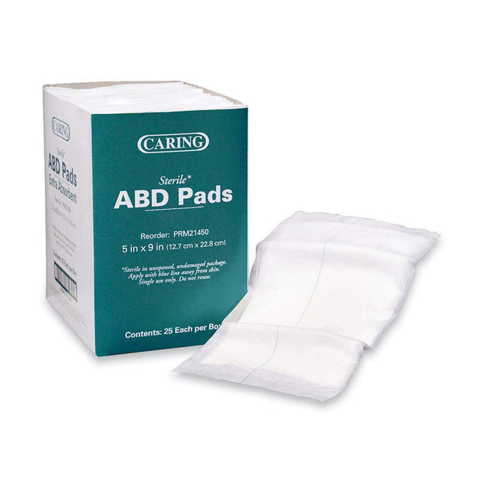 Medline Caring Sterile Abdominal Pads, 25 Count