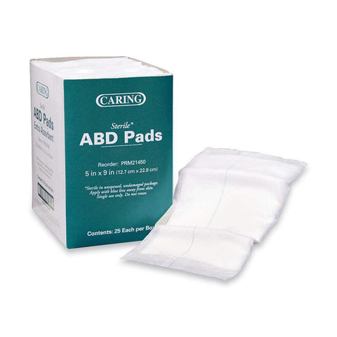Medline Caring Sterile Abdominal Pads, 25 Count