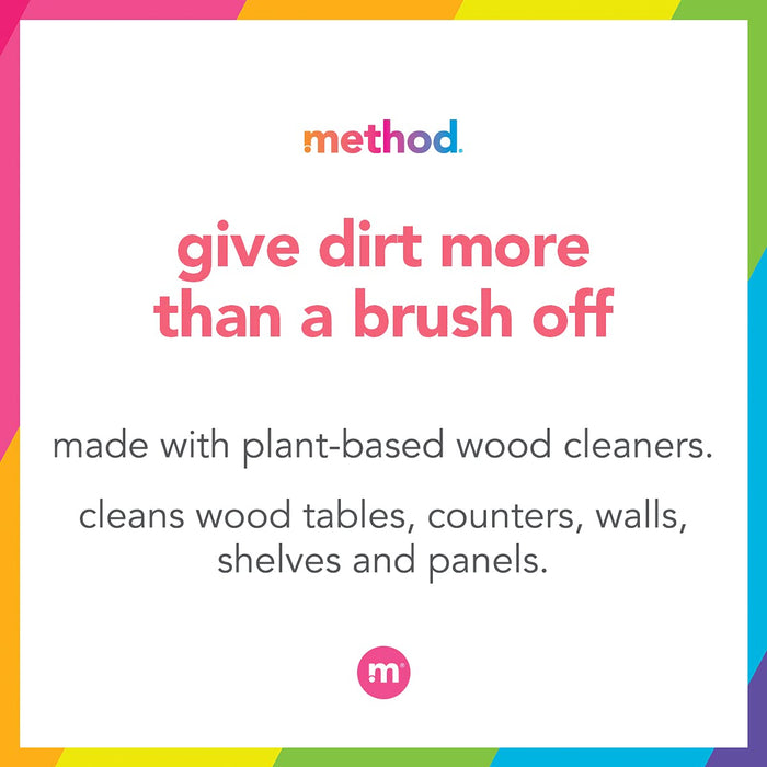 Method Daily Wood Cleaner, Almond, Plant-Based Formula That Cleans Shelves, Tables and Other Wooden Surfaces While Removing Dust & Grime, 28 oz Spray Bottles, (Pack of 4)