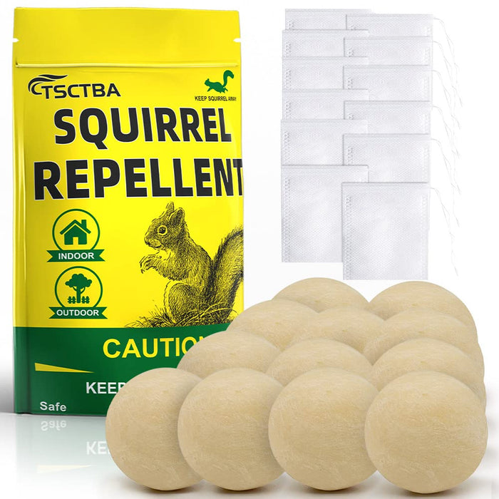 TSCTBA Squirrel Repellent Outdoor, Chipmunk Repellent Outdoor, Squirrel Repellent for Attic and Cars Engines, Ultra Powerful Squirrel Deterrent, Squirrel Repellent for Bird Feeders and Garden-12P