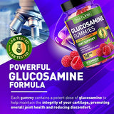 Glucosamine Gummies with Vitamin E - Advanced Joint Support Gummy Supplement, High Potency Antioxidant & Inflammatory Response, Comfort for Back, Knees, Hands, Non GMO, 120 Extended Delivery Gummies