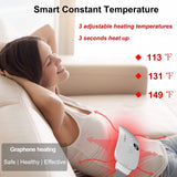 Portable Cordless Heating Pad for Cramps, Electric Waist Belt Device, Fast with 3 Heat Levels and Massage Modes, Back or Belly Women Girl(White)