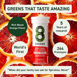 8Greens Daily Greens Effervescent Tablets - Superfood Booster, Energy & Immune Support, Made with Real Greens, Vitamin C, Blood Orange Flavor, Pack of 6