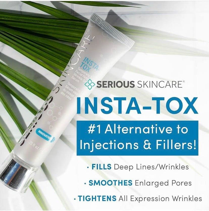 Serious Skincare INSTA-TOX Instant Wrinkle Smoothing Serum TRIO - Improves appearance of Fine Lines & Wrinkles -Temporarily Tightens Skin - Instant Line Filler - Three .75 oz. Tubes (3Pack)