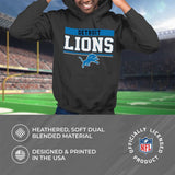 Team Fan Apparel NFL Adult Gameday Charcoal Hooded Sweatshirt - Cotton & Polyester - Stay Warm & Represent Your Team in Style (Detroit Lions - Black, Adult XX-Large)