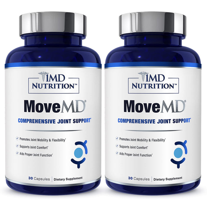 1MD Nutrition MoveMD - Joint Health Supplement - Doctor Formulated | with Collagen, Astaxanthin, and More | 60 Capsules (2-Pack)