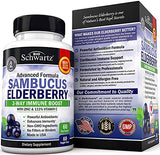 Elderberry with Zinc and Vitamin C for Adults - Immune Support Vitamins for Women and Men Natural Elderberries Black Sambucus Capsules - Immune Defense Multiminerals Supplement, Gluten-Free, 60 Ct