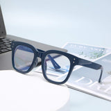 Madison Avenue Blue Light Blocking Glasses Oversized Fashion Blue Light Glasses for Women Anti Eyestrain & UV Protection Computer Eyeglasses (Ink Blue)