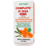 Complete Omega 3-6-7-9, Pure Sea Buckthorn Oil, European Quality, from Unrefined, Cold Pressed Whole Sea Buckthorn Wild Berries - Non-GMO, Certified Kosher, Gluten-Free 1 Bottle - 60 Capsules