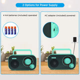 DreamSky AM FM Portable Radio Plug in Wall or Battery Operated for Home & Outdoor, Strong Reception, Large Dial Easy to Use, Transistor Antenna, Headphone Jack, Small Gifts for Seniors Elderly