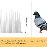 OFFO Clear Bird Spikes Pigeon Outdoor Spikes for Cat Keep Birds Raccoon Woodpecker Off Covers 8 Feet, Frosted White