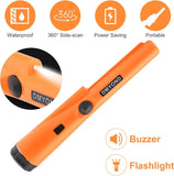 Dmyond Metal Detector Pinpointer, Professional Waterproof Handheld Pin Pointer Wand, Search Treasure Pinpointing Finder Probe with 9V Battery for Adults, Kids - Orange